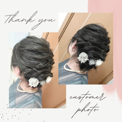 髪飾り アシエ【ヘアアクセサリー 花 ドライフラワー プリザーブド】 【結婚式 ヘアアクセサリー】