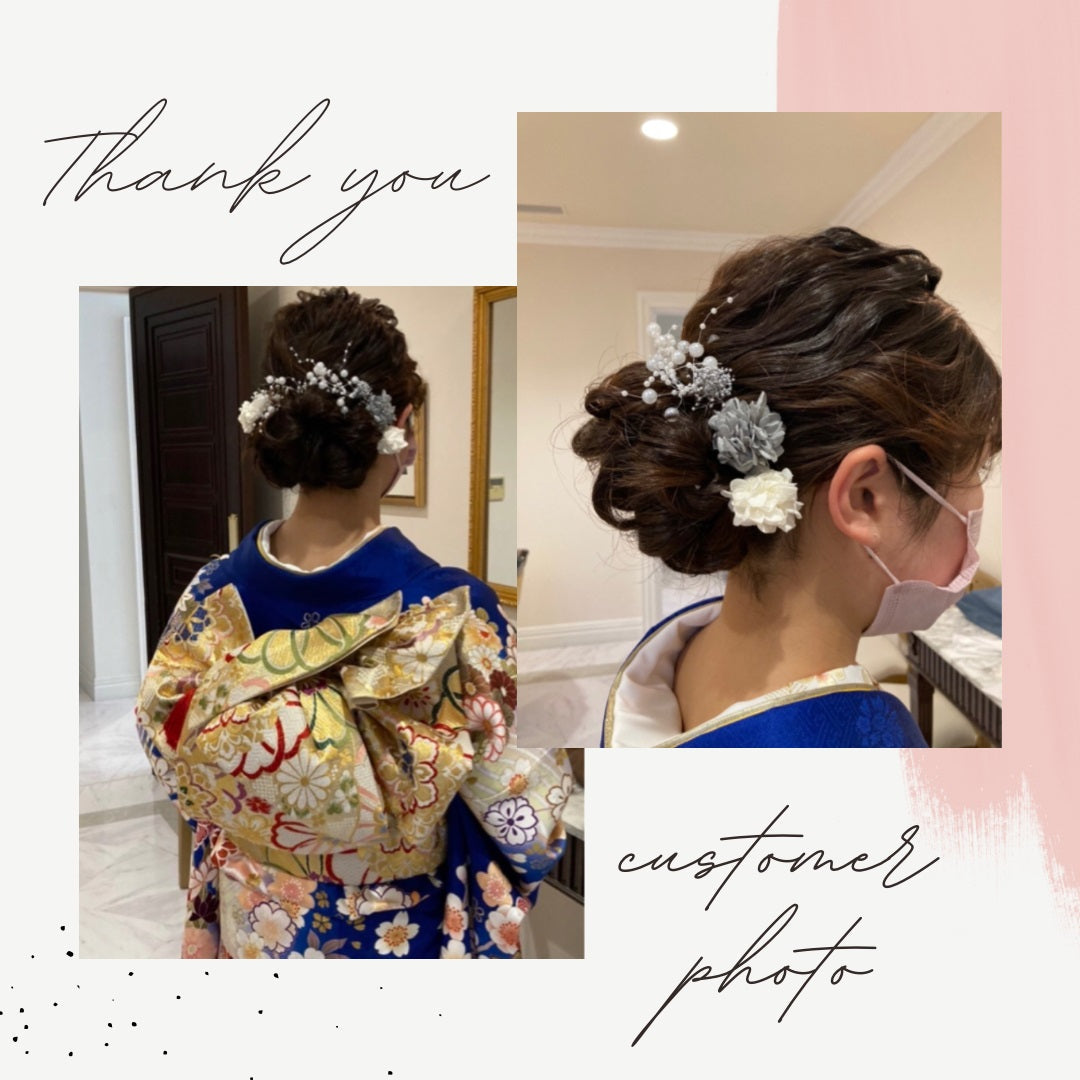 髪飾り アシエ【ヘアアクセサリー 花 ドライフラワー プリザーブド】 【結婚式 ヘアアクセサリー】