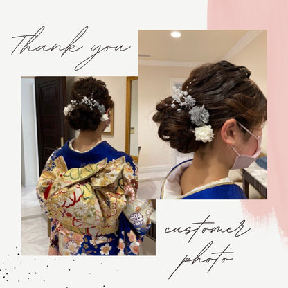髪飾り アシエ【ヘアアクセサリー 花 ドライフラワー プリザーブド】 【結婚式 ヘアアクセサリー】