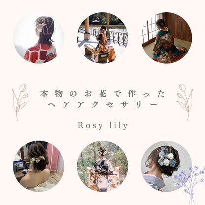 髪飾り アシエ【ヘアアクセサリー 花 ドライフラワー プリザーブド】 【結婚式 ヘアアクセサリー】