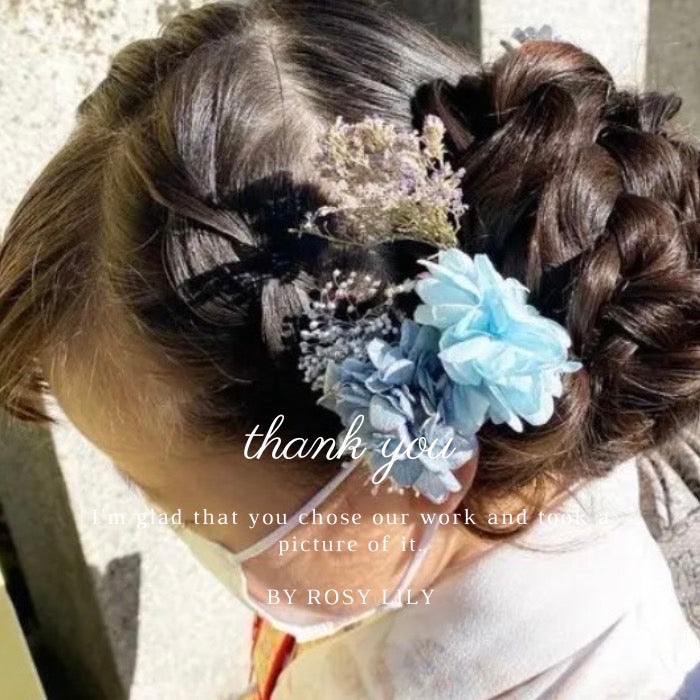 髪飾り ブルーアシード【ヘアアクセサリー　花　ドライフラワー　プリザーブド】 【結婚式　ヘアアクセサリー】