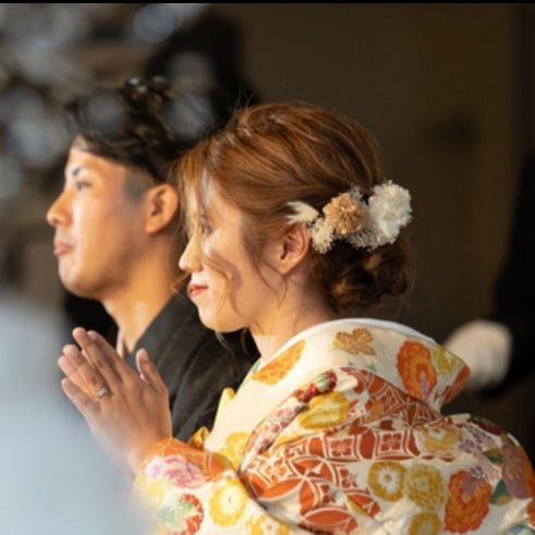 髪飾り オレンジローズ【ヘアアクセサリー 花 ドライフラワー プリザーブド】 【結婚式 ヘアアクセサリー】