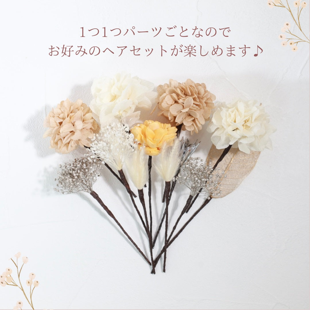 髪飾り オレンジローズ【ヘアアクセサリー　花　ドライフラワー　プリザーブド】 【結婚式　ヘアアクセサリー】