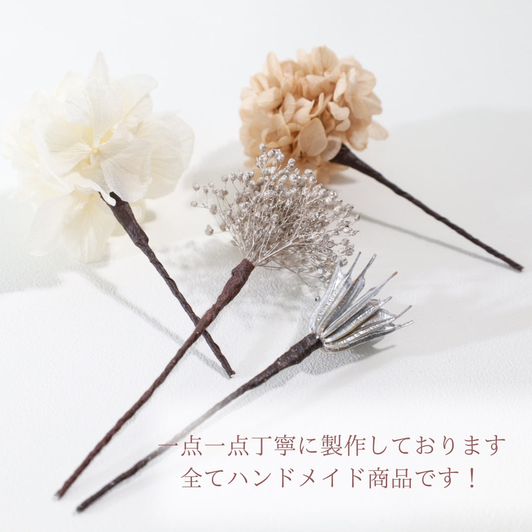 髪飾り オレンジローズ【ヘアアクセサリー　花　ドライフラワー　プリザーブド】 【結婚式　ヘアアクセサリー】