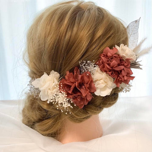 髪飾り ローズ【ヘアアクセサリー 花 ドライフラワー プリザーブド】 【結婚式 ヘアアクセサリー】