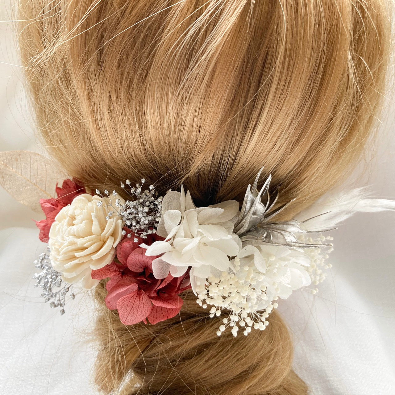 髪飾り ローズ【ヘアアクセサリー 花 ドライフラワー プリザーブド】 【結婚式 ヘアアクセサリー】