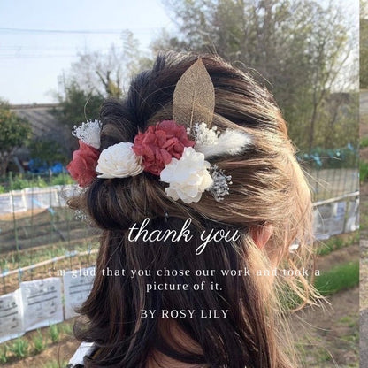 髪飾り ローズ【ヘアアクセサリー 花 ドライフラワー プリザーブド】 【結婚式 ヘアアクセサリー】