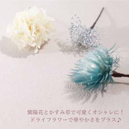 髪飾り スカイホワイト【ヘアアクセサリー 花 ドライフラワー プリザーブド】 【結婚式 ヘアアクセサリー】