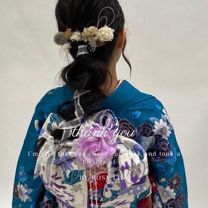 髪飾り ライトベージュ【ヘアアクセサリー 花 ドライフラワー プリザーブド】 【結婚式 ヘアアクセサリー】