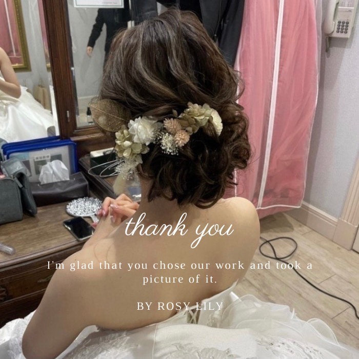 髪飾り ホワイトベージュ【ヘアアクセサリー 花 ドライフラワー プリザーブド】 【結婚式 ヘアアクセサリー】
