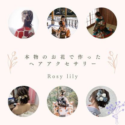 髪飾り ベージュ【ヘアアクセサリー 花 ドライフラワー プリザーブド】 【結婚式 ヘアアクセサリー】