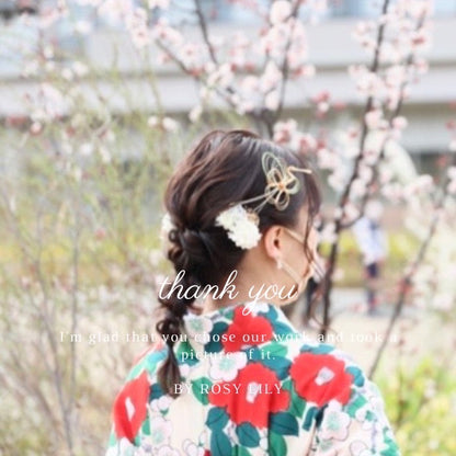 髪飾り アヴァーヌ【ヘアアクセサリー 花 ドライフラワー プリザーブド 水引】 【結婚式 和装 アクセサリー】