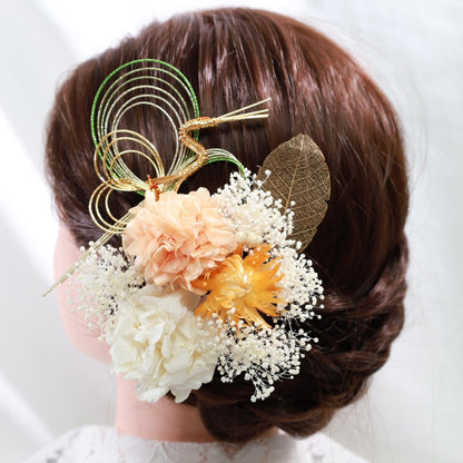 髪飾り ベルランゴー【ヘアアクセサリー 花 ドライフラワー プリザーブド 水引】 【結婚式 和装 アクセサリー】