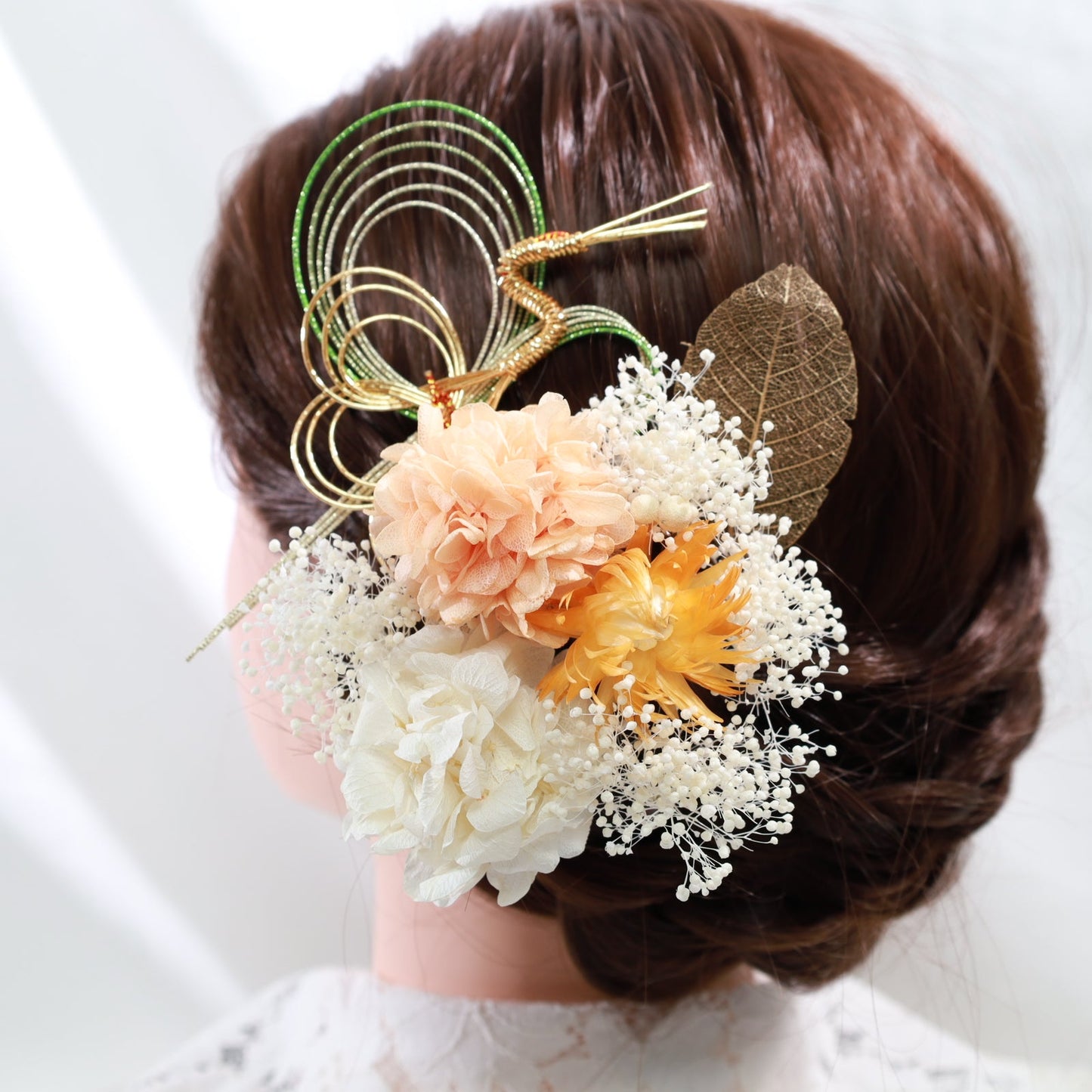 髪飾り ベルランゴー【ヘアアクセサリー 花 ドライフラワー プリザーブド 水引】 【結婚式 和装 アクセサリー】