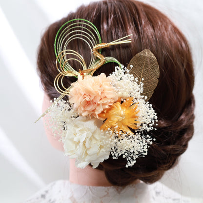 髪飾り ベルランゴー【ヘアアクセサリー 花 ドライフラワー プリザーブド 水引】 【結婚式 和装 アクセサリー】