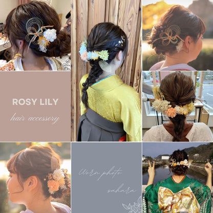 髪飾り ベルランゴー【ヘアアクセサリー　花　ドライフラワー　プリザーブド　水引】 【結婚式　和装　アクセサリー】