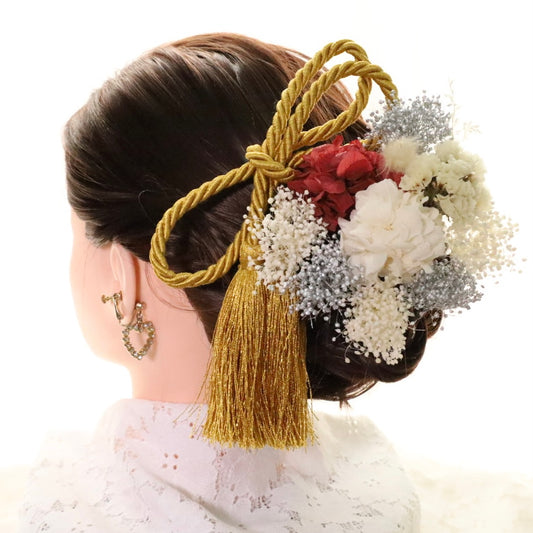 髪飾り ザンジバール【ヘアアクセサリー　花　ドライフラワー　プリザーブド　水引】 【結婚式　和装　アクセサリー】