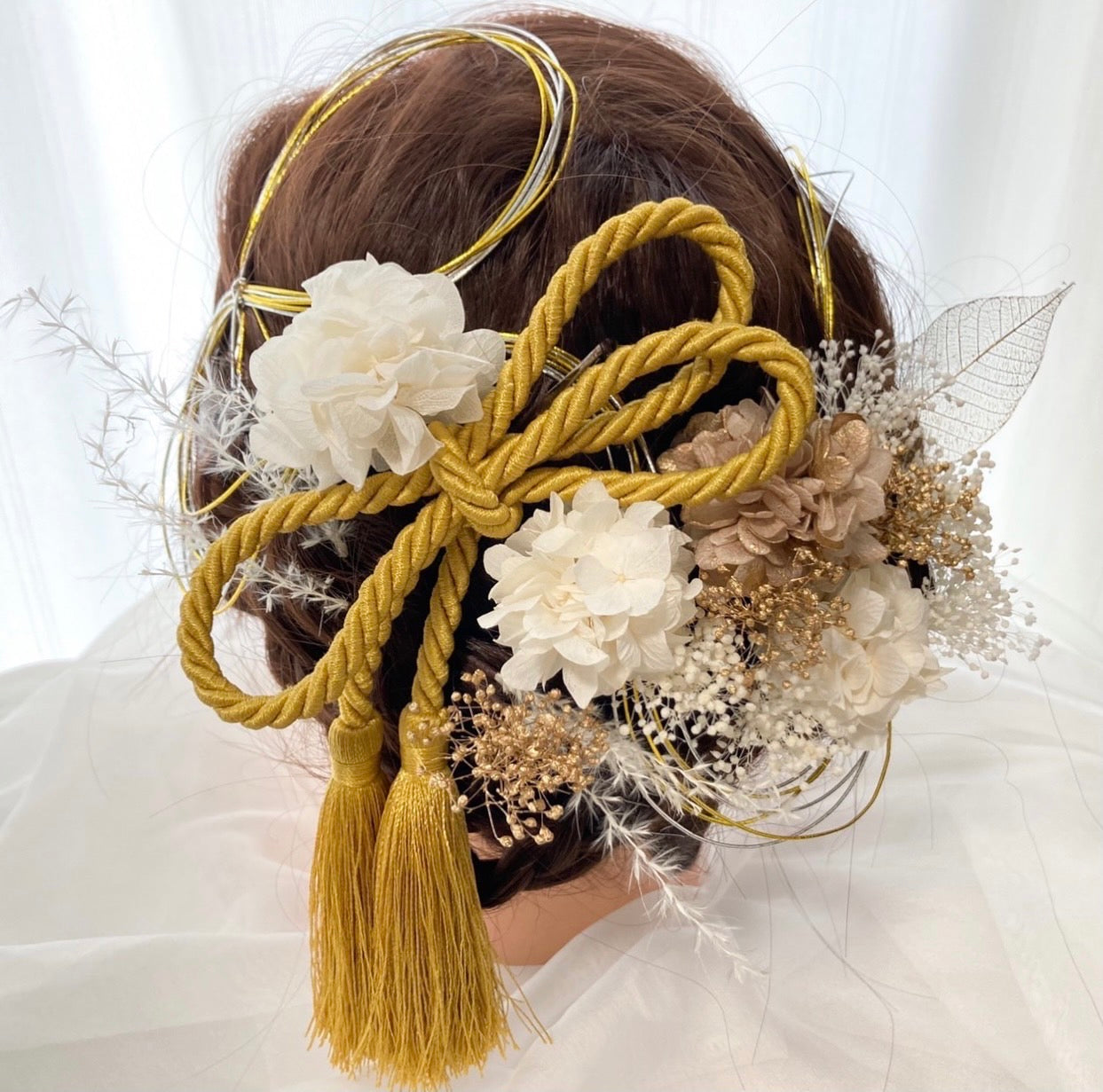 髪飾り ヴァイス【ヘアアクセサリー 花 ドライフラワー プリザーブド 水引】 【結婚式 和装 アクセサリー】