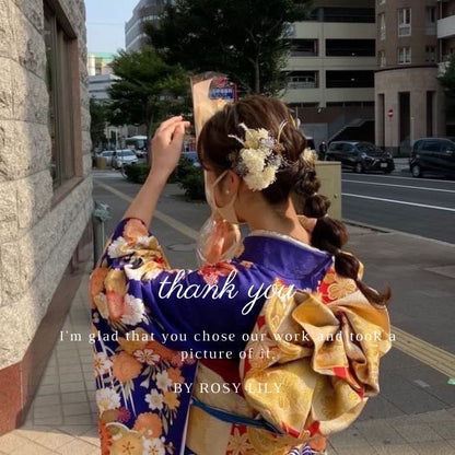 髪飾り アルプ【ヘアアクセサリー 花 ドライフラワー プリザーブド 水引】 【結婚式 和装 アクセサリー】