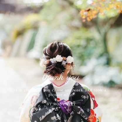 髪飾り アルプ【ヘアアクセサリー 花 ドライフラワー プリザーブド 水引】 【結婚式 和装 アクセサリー】