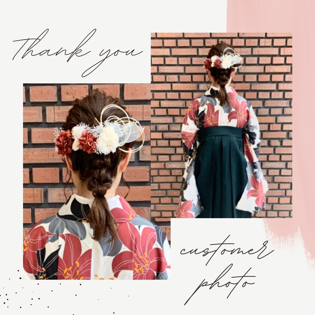 髪飾り ルーフス【ヘアアクセサリー 花 ドライフラワー プリザーブド 水引】 【結婚式 和装 アクセサリー】