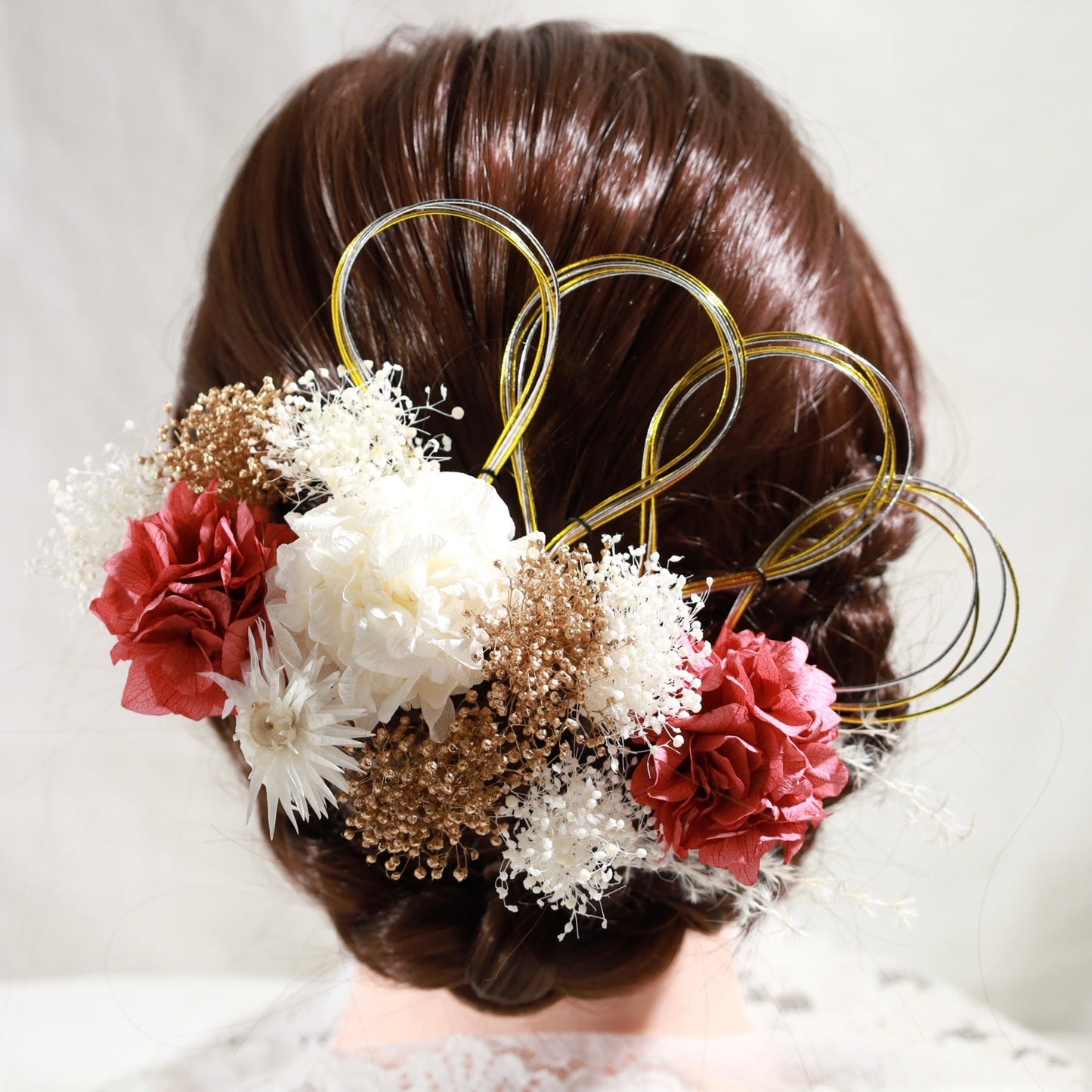 髪飾り ロシュ【ヘアアクセサリー 花 ドライフラワー プリザーブド 水引】 【結婚式 和装 アクセサリー】