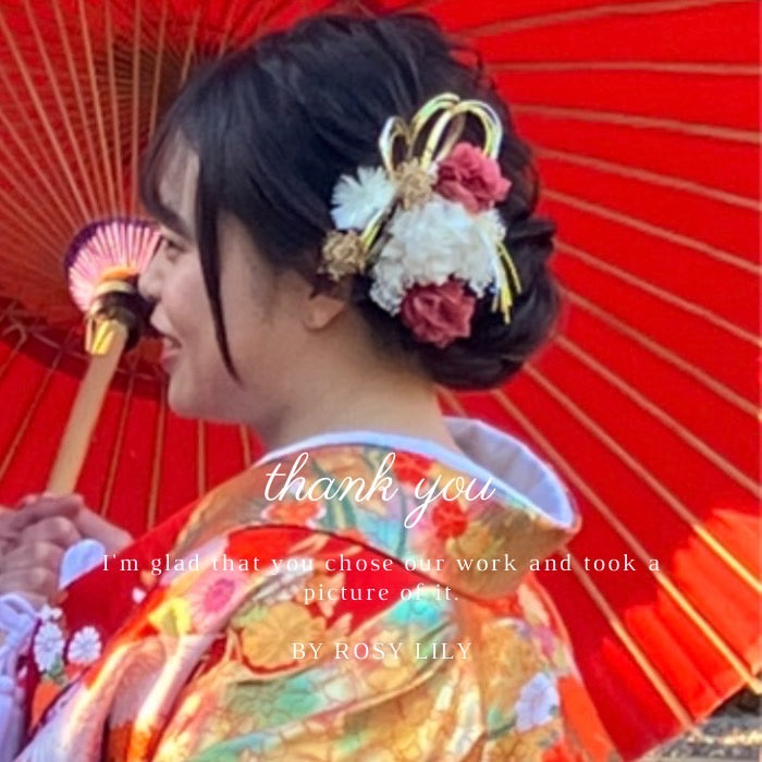 髪飾り ロシュ【ヘアアクセサリー 花 ドライフラワー プリザーブド 水引】 【結婚式 和装 アクセサリー】