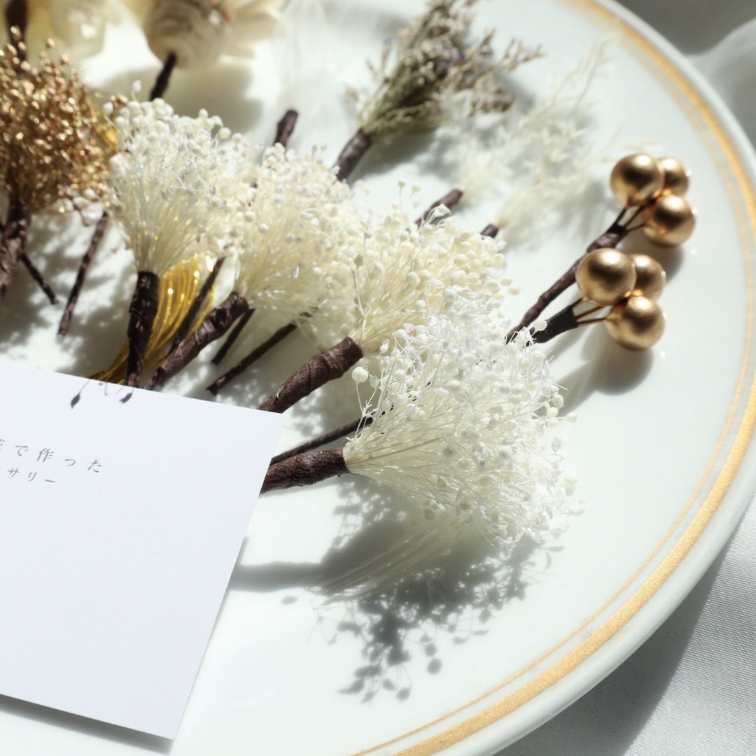 髪飾り グイン【ヘアアクセサリー 花 ドライフラワー プリザーブド 水引】 【結婚式 和装 アクセサリー】