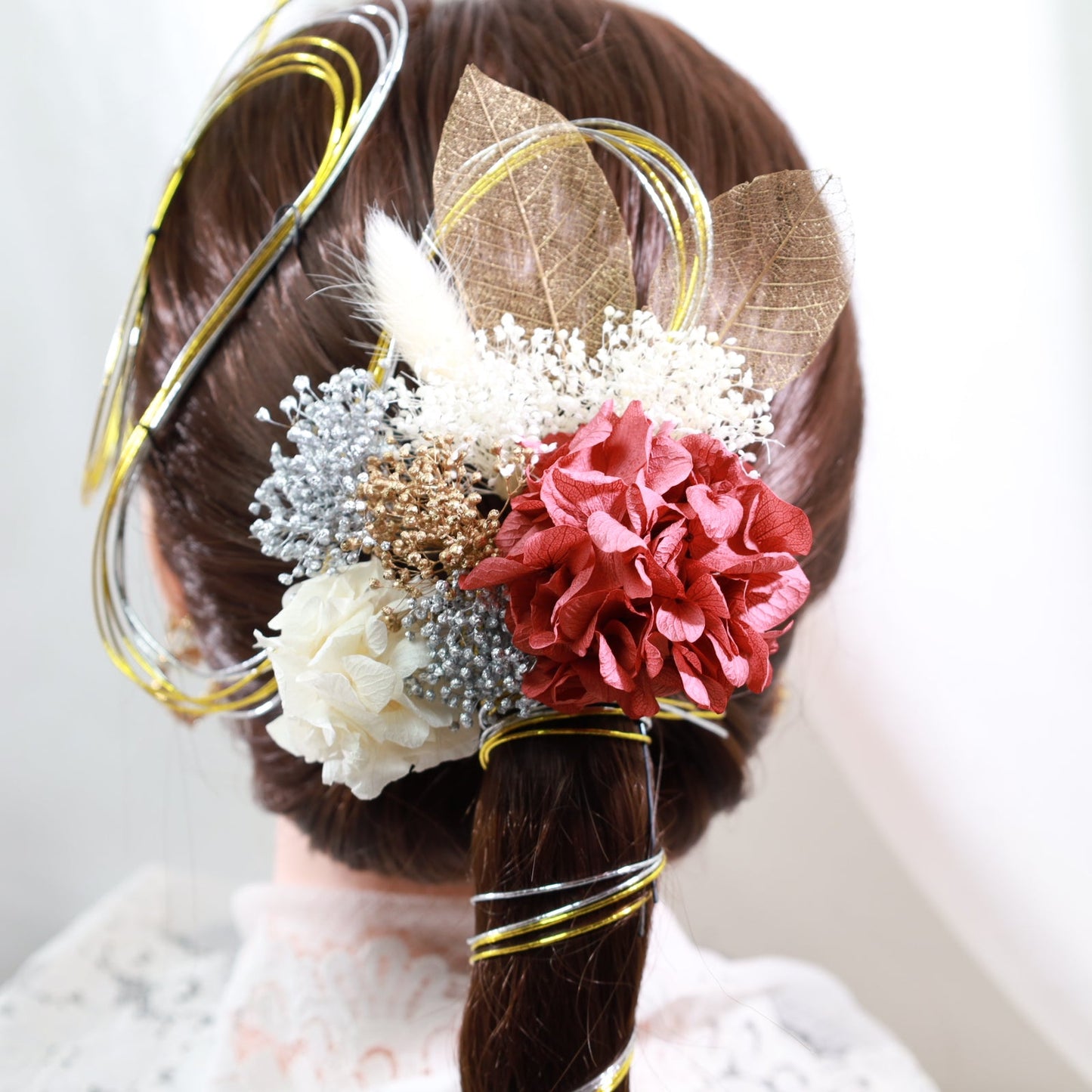 髪飾り ルージュ【ヘアアクセサリー 花 ドライフラワー プリザーブド】 【結婚式 和装 アクセサリー】