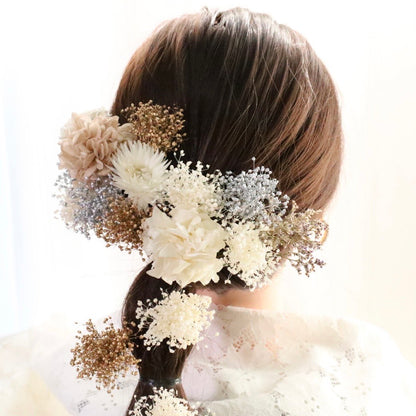 髪飾り クスートン【ヘアアクセサリー　花　ドライフラワー　プリザーブド　】 【結婚式　和装　アクセサリー】