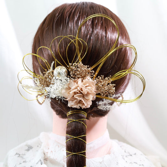 髪飾り ラン【ヘアアクセサリー 花 ドライフラワー プリザーブド 水引】 【結婚式 ヘアアクセサリー】