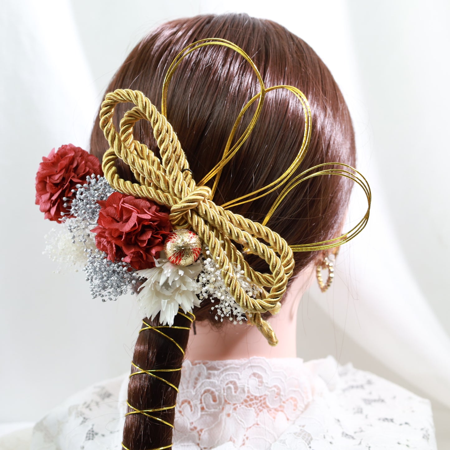 髪飾り ラール【ヘアアクセサリー　花　ドライフラワー　プリザーブド　水引　紐】 【結婚式　和装　アクセサリー】