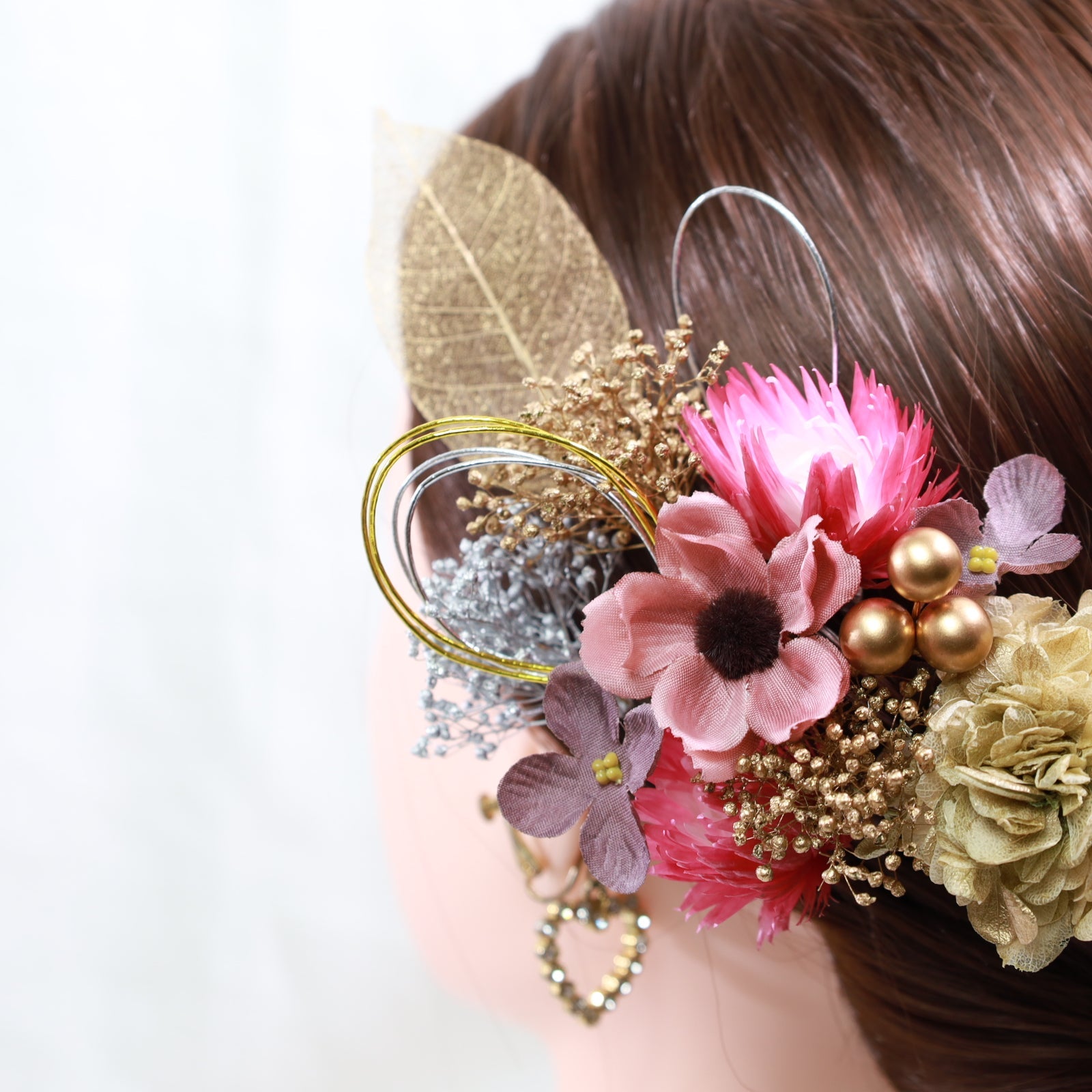 髪飾り グウェ【ヘアアクセサリー 花 ドライフラワー プリザーブド
