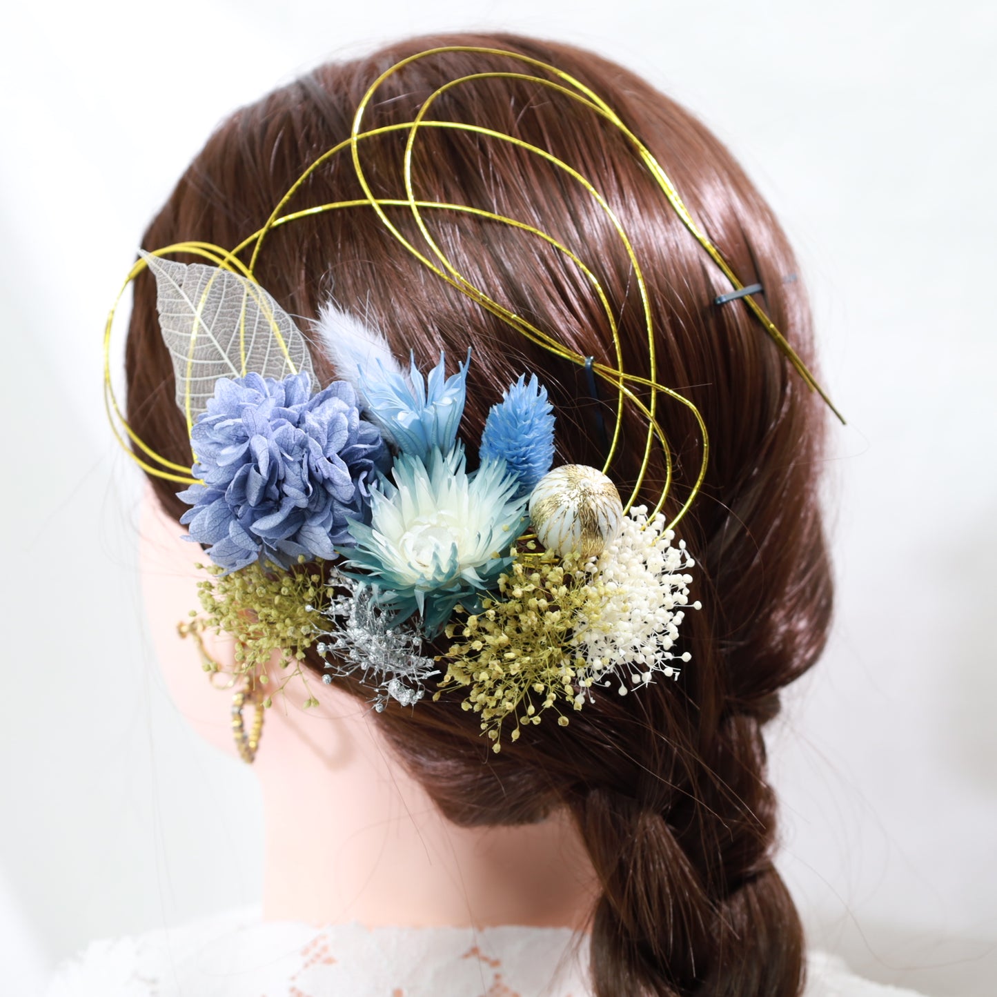 髪飾り ニール【ヘアアクセサリー　花　ドライフラワー　プリザーブド　水引】 【結婚式　ヘアアクセサリー】