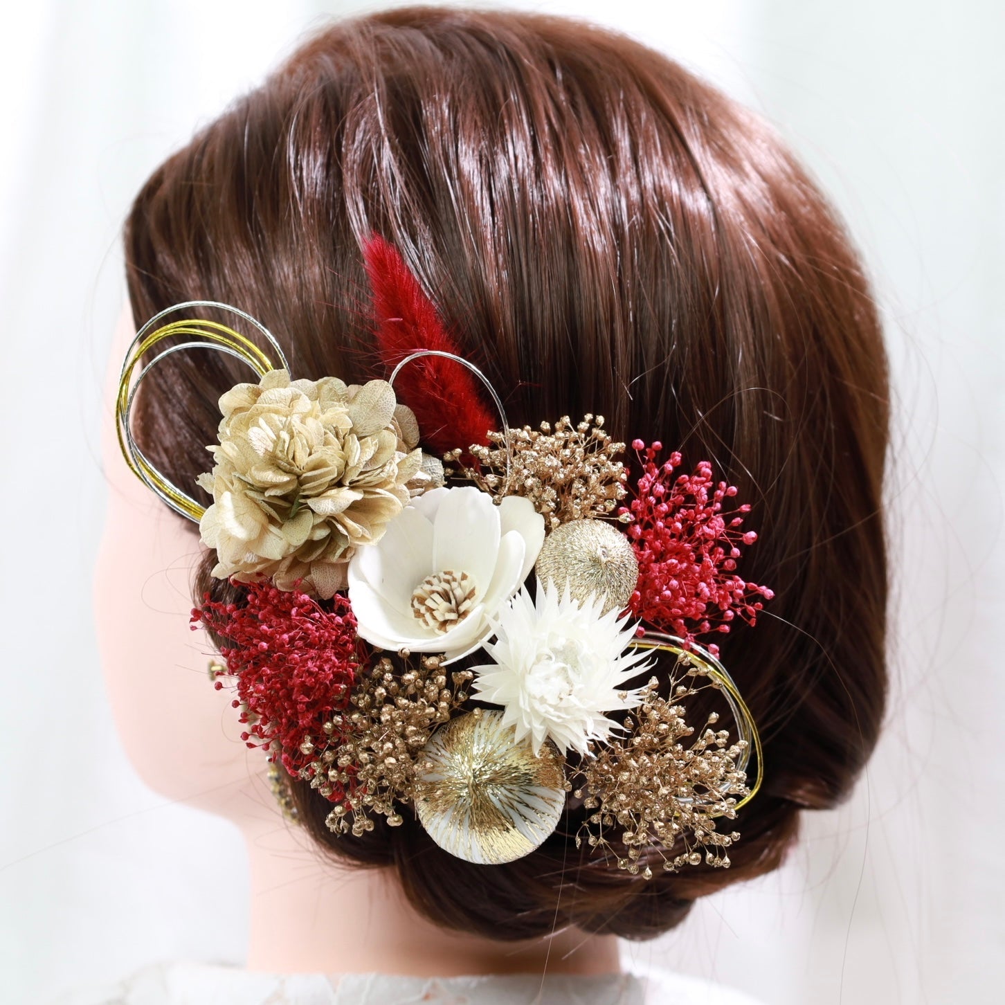 髪飾り フレイム【ヘアアクセサリー 花 ドライフラワー プリザーブド