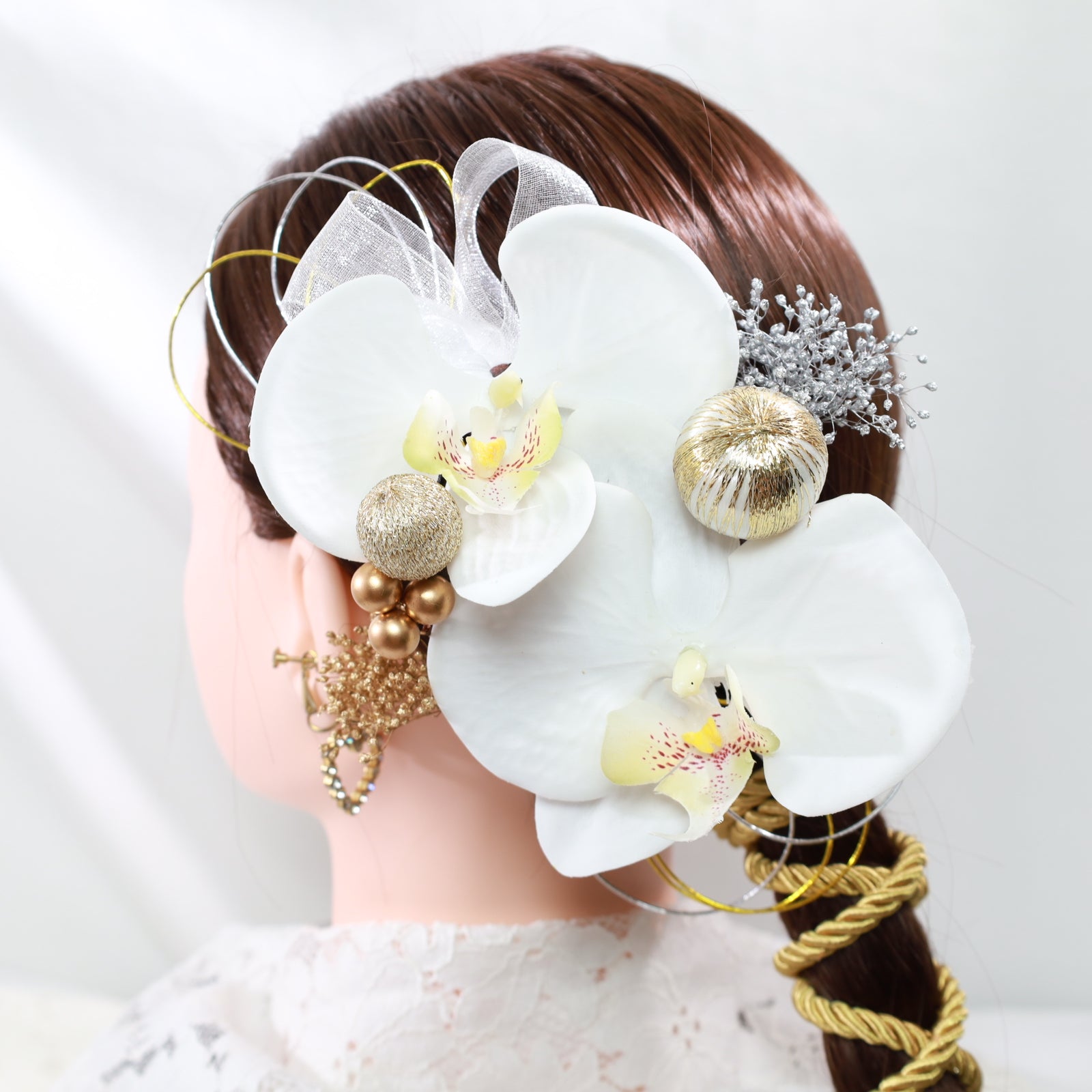 髪飾り 胡蝶蘭B【ヘアアクセサリー 花 ドライフラワー プリザーブド 水引】 【結婚式 ヘアアクセサリー】 – 結婚式準備サイトCORDY（コーディ）