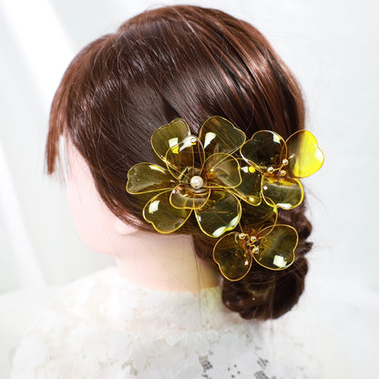 ヘッドドレス A2【アメリカンフラワー　髪飾り　和装ヘアアクセサリー　花　ヘッドドレス】 【結婚式　ヘアアクセサリー】