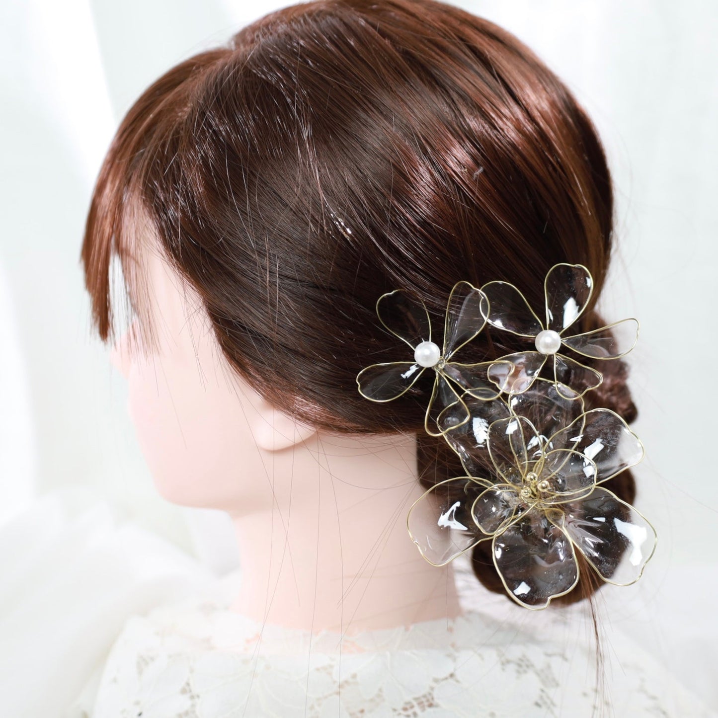 ヘッドドレス A3【アメリカンフラワー 髪飾り 和装ヘアアクセサリー 花 ヘッドドレス】 【結婚式 ヘアアクセサリー】