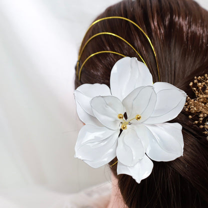 ヘッドドレス A6【アメリカンフラワー 髪飾り ヘアアクセサリー 花 ヘッドドレス ドライフラワー プリザーブドフラワー 水引 和玉髪飾り】 【結婚式 和装ヘアアクセサリー】