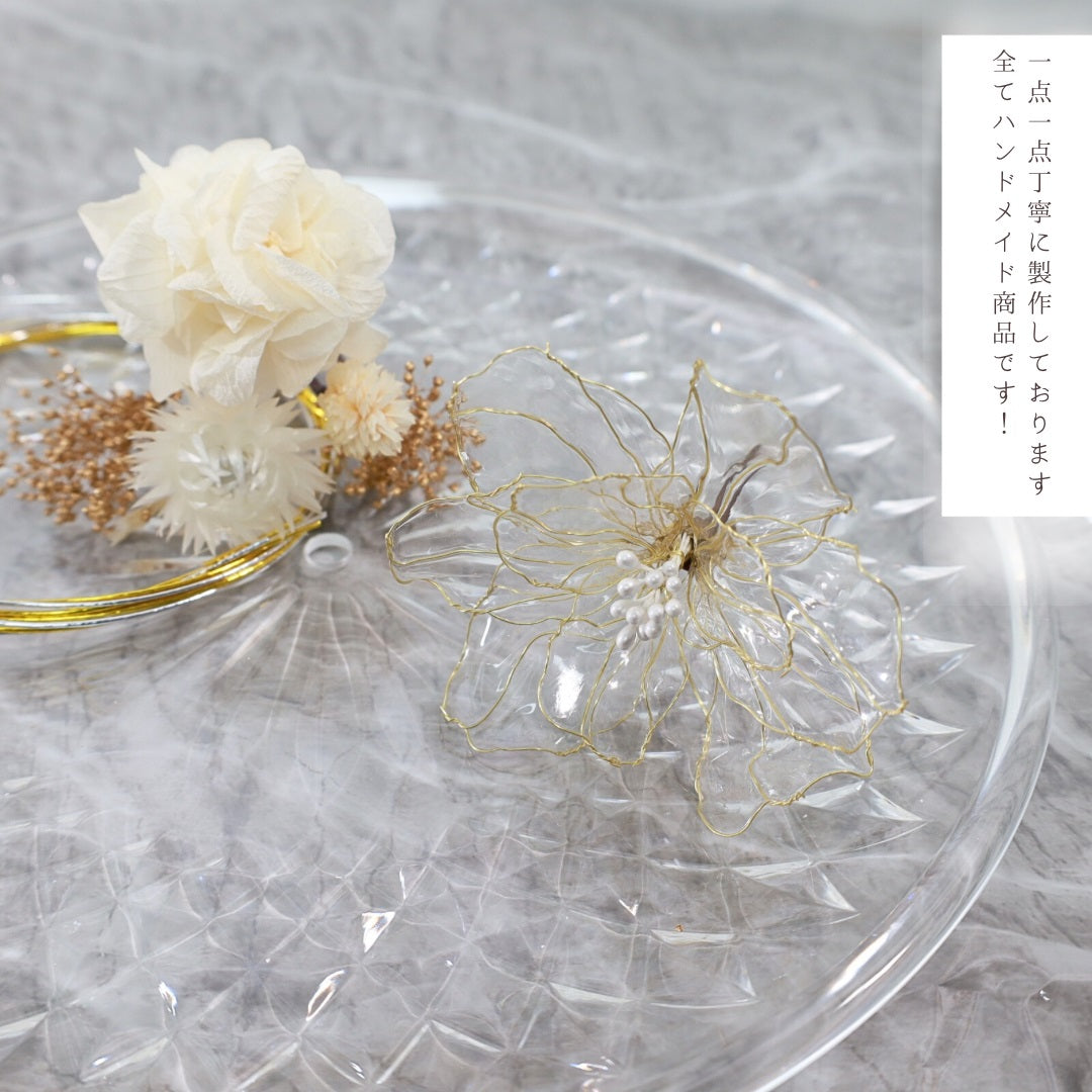 ヘッドドレス A7【アメリカンフラワー 髪飾り ヘアアクセサリー 花 ヘッドドレス ドライフラワー プリザーブドフラワー 水引 和玉髪飾り】 【結婚式 和装ヘアアクセサリー】