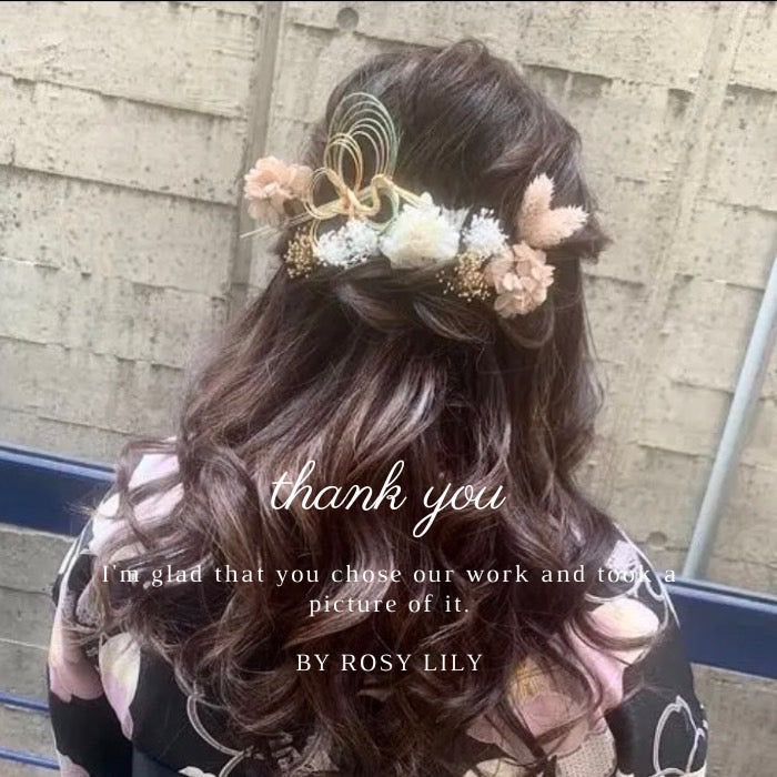 髪飾り ヴァニーユ【ヘアアクセサリー 花 ドライフラワー プリザーブド 水引】 【結婚式 和装 アクセサリー】