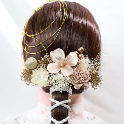 髪飾り オルド【ヘアアクセサリー 花 ドライフラワー プリザーブド 水引 造花】 【結婚式 和装 アクセサリー】