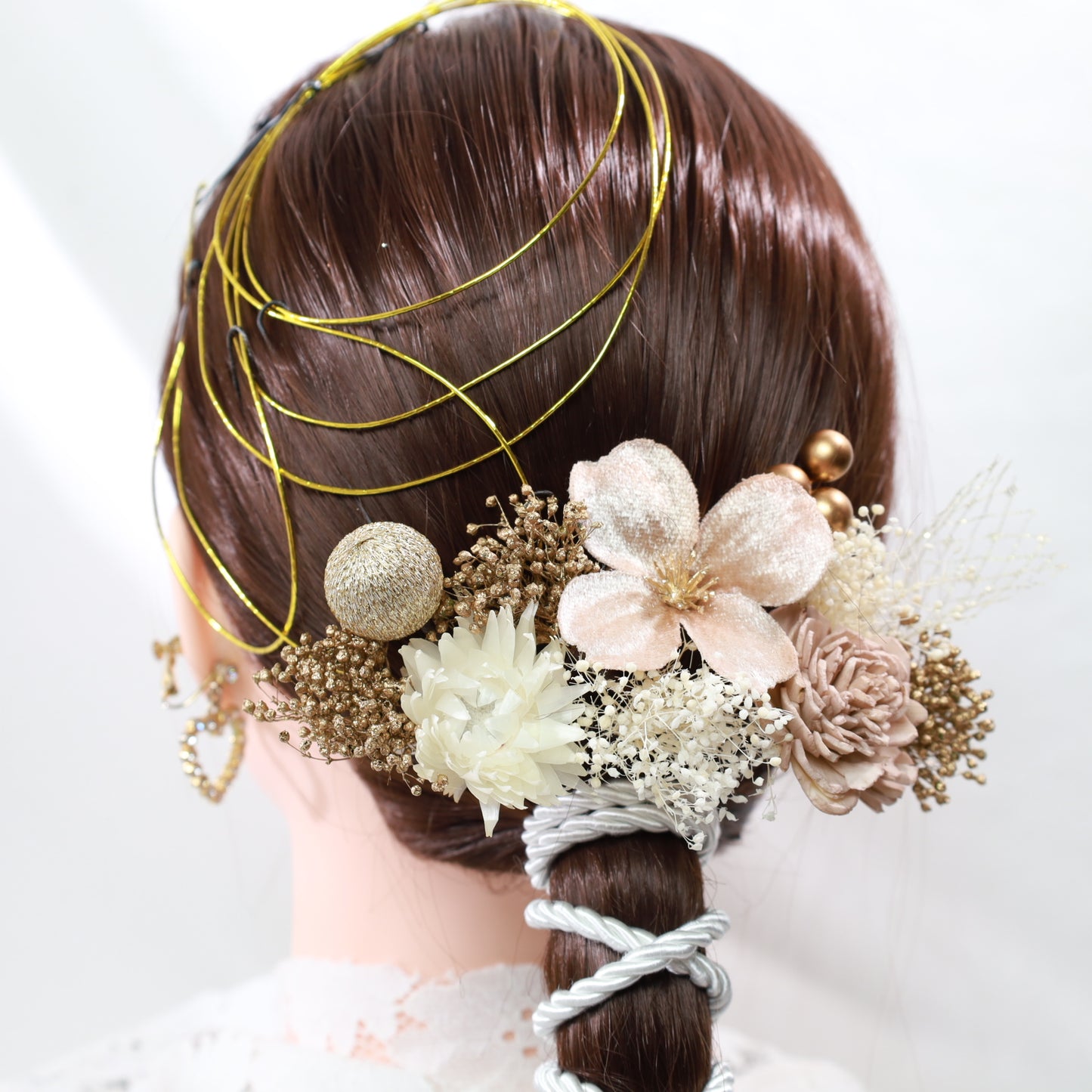 髪飾り オルド【ヘアアクセサリー　花　ドライフラワー　プリザーブド　水引　造花】 【結婚式　和装　アクセサリー】