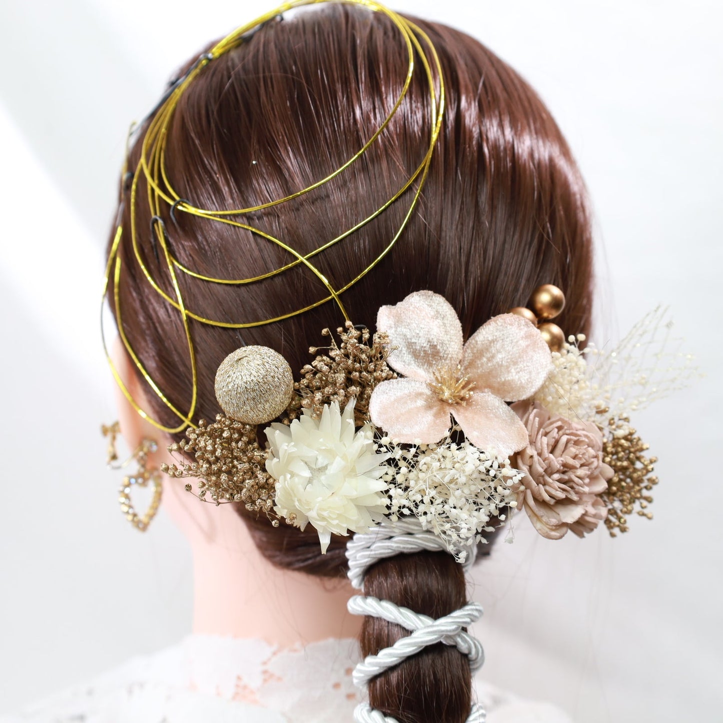 髪飾り オルド【ヘアアクセサリー 花 ドライフラワー プリザーブド 水引 造花】 【結婚式 和装 アクセサリー】