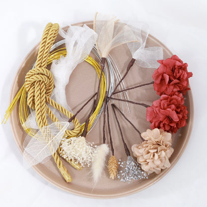 髪飾り アンセ【ヘアアクセサリー 花 ドライフラワー プリザーブド 水引】 【結婚式 和装 アクセサリー】