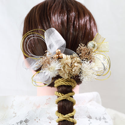 髪飾り ゼクト【ヘアアクセサリー　花　ドライフラワー　プリザーブド　水引】 【結婚式　和装　アクセサリー】