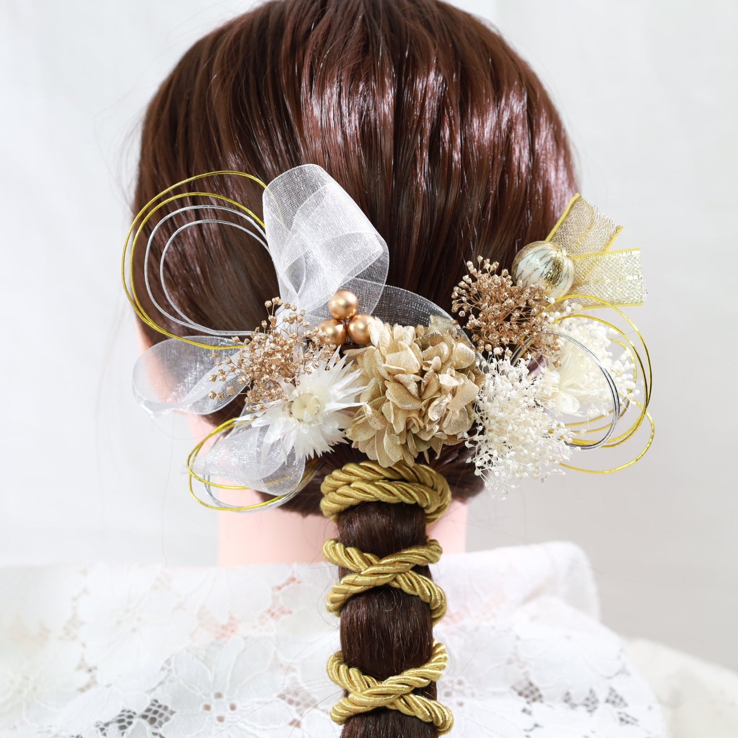 髪飾り ゼクト【ヘアアクセサリー 花 ドライフラワー プリザーブド 水引】 【結婚式 和装 アクセサリー】