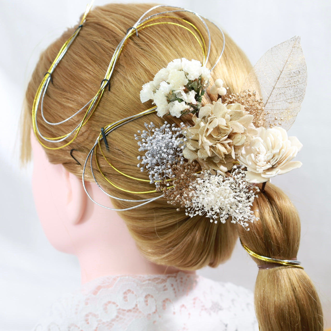 髪飾り サーブル【ヘアアクセサリー 花 ドライフラワー プリザーブド 水引】 【結婚式 和装 アクセサリー】