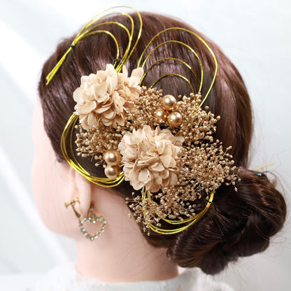 髪飾り ロール【ヘアアクセサリー 花 ドライフラワー プリザーブド 水引】 【結婚式 和装 アクセサリー】