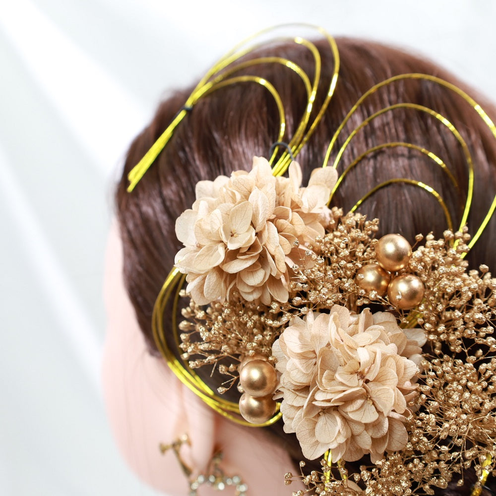 髪飾り ロール【ヘアアクセサリー 花 ドライフラワー プリザーブド 水引】 【結婚式 和装 アクセサリー】